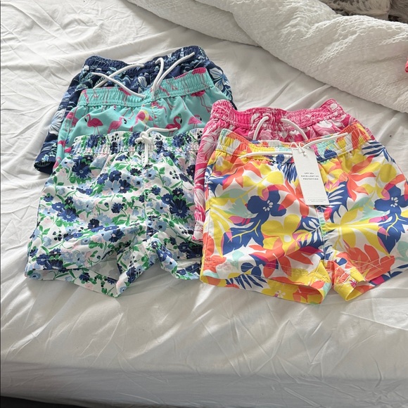 Janie and Jack Kids Swim Trunks - Blue Green Pink Yellow